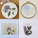 Silentsea 3 Sets of Starter Kits for Embroidery Beginners, Including 3* Embroidery Cloth with Patterns, Hoop, Needle, Manual and Other Manual DIY Silentsea