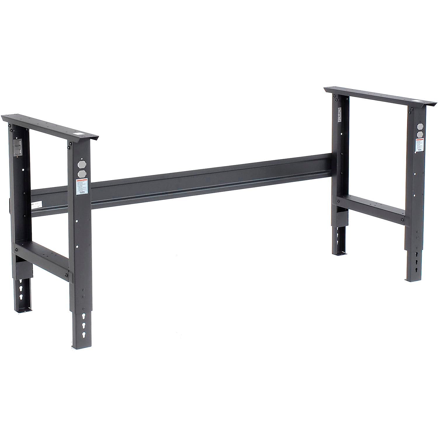 Global Industrial Adjustable Height Workbench C-Channel Leg, 72" W x 36" D, 1-1/2" Shop Top Square Edge, Black - WoodArtSupply