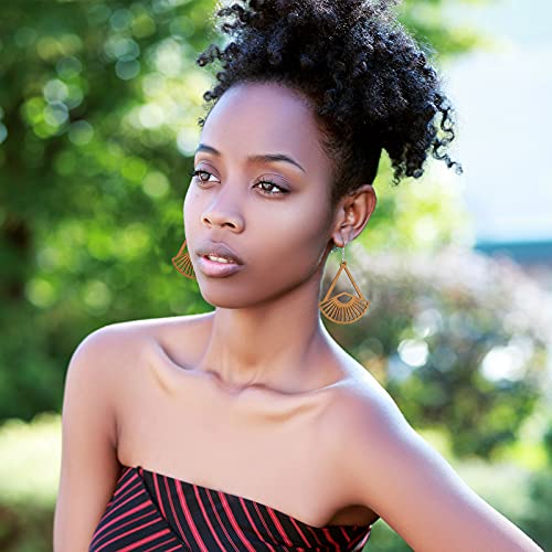 222 Pieces African Wooden Dangle Earring Making Kit, Includes 48 Pieces Wooden DIY Earring Pendants 100 Pieces Jump Rings 50 Pieces Earring Hooks 24 Hicarer