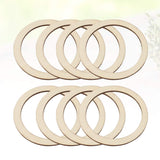 200pcs Flat Round Wood pnedant Unfinished Wood DIY Craft Decor Hollowed Wooden Slice Wood Wreath Ring Unfinished Wood Circles Floral Hoops Decor SUPVOX