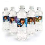 Bob Ross Water Bottle Labels (Set of 16) Unique Quotes & Paintings, Birthday Party Supplies, Waterproof Bottle Wraps Prime Party
