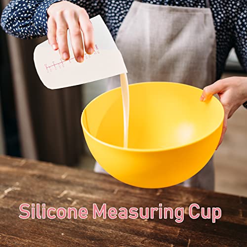 3 PCS Silicone Flexible Measuring Cups,Melting Cups for Epoxy Resin,Butter,Chocolate and More,2 Cup&1 Cup&1/2 Cup,Squeeze and Pour Silicone Measuring Alaeseje
