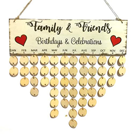 IMIKEYA Stocking Stuffer Family Calendar Family Tree Birthday Calendar Reminder Family Birthday Christmas Decorations Ornaments Party DIY Crafts Wall IMIKEYA