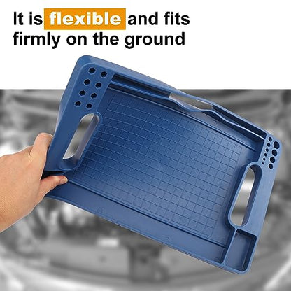 GENHAKON 3 Pieces, Flexible Tool Tray, Rubber Tool Mat Trays, Non-Slip Tool Organizer, Heat and Oil Resistant Rubber, for Automotive and Home Tool - WoodArtSupply