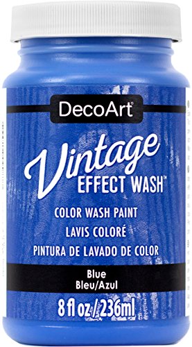 Decoart Blue Vintage Effect Wash 8oz - WoodArtSupply