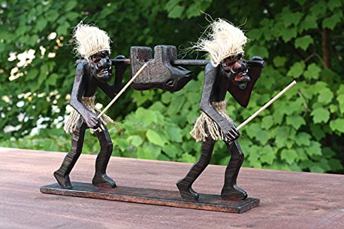 G6 Collection Handmade Wooden Primitive Hunters Tribal Funny Statue Sculpture African Tiki Bar Handcrafted Unique Gift Home Decor Accent Figurine G6 Collection
