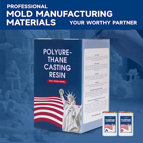 OYOWOOA Polyurethane Casting Resin 64oz 2-Part Resin and Hardener Kit for Garage Kit Models Prototypes Figurines, and Proofing Molds Quikly Curing - WoodArtSupply