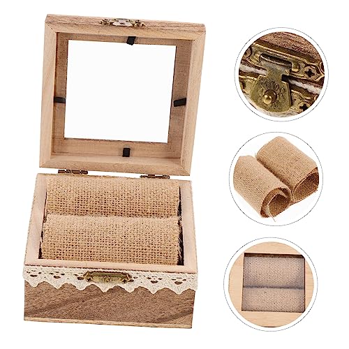 Holibanna Box engagement ring box travel container watch storage case Ring Bearer Cushion Wedding Ring Case unfinished wood necklace ring holder Ring Holibanna
