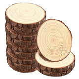 TAICHEUT 15 Pack 6-7 Inch Unfinished Natural Wood Slices for Crafts, Unfinished Wood Slices with Natural Bark Log Circles for Coasters, Ornaments, TAICHEUT