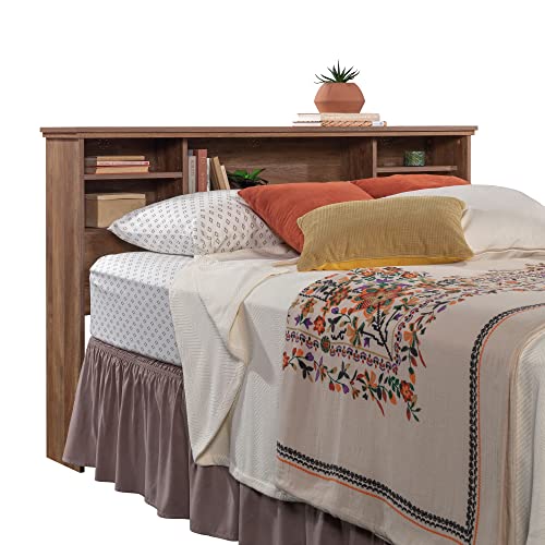 Sauder River Ranch Full-Queen Headboard in Sindoori Mango Finish with Adjustable Shelves Sauder