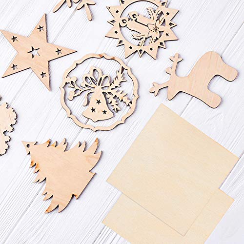 CertBuy 50 Pcs Unfinished Wood Pieces 6 x 6 Inch Square Blank Wood Natural Wooden Squares Cutouts for DIY Crafts, Painting, Staining, Carving,