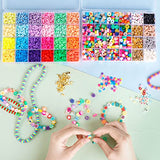 Meland Clay Beads Bracelet Making Kit - 7905Pcs Jewelry Making Kit with 28 Colors Flat Polymer Beads, Smile Face & Large Charm Beads, Craft Kit for Meland