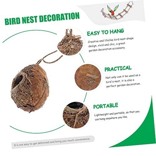 LIOOBO Straw Bird Nest Straw Bird Breeding Hummingbird Straw Toy Parrot Bird Bed Parrot Bed Unfinished Birdhouses Woven Bird Hut Out Door Decor LIOOBO