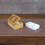 Amosfun Business Card Holder Organizer Wood Business Card Box Business Cards File Storage Holders Amosfun