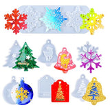 9 Styles Christmas Resin Molds, Rifanda Ornament Resin Mold Christmas Silicone Molds for Epoxy Resin for DIY Necklace Earrings Pendants, Epoxy Resin Rifanda