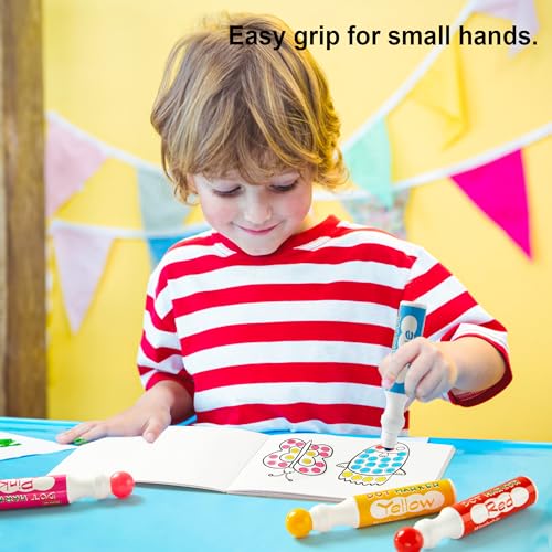Shuttle Art Dot Markers, 14 Colors Bingo Daubers with 135 Patterns, 5 Activity Books, Educational Set with Art Activities,Non-Toxic Washable Coloring Shuttle Art