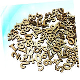 SEWOART 100pcs Pieces DIY Wooden Number Unfinished Crafts Numbers Wood Letters Wooden Number Chips Wood Number Cutouts Wedding Blank Puzzle Wooden SEWOART