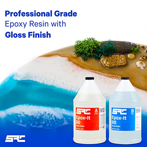 Specialty Resin & Chemical Epox-It 80 (2 Gal)| Clear Epoxy Resin Kit for Beginners & Experts| Clear Epoxy Coating for Bar Top, Countertop, - WoodArtSupply