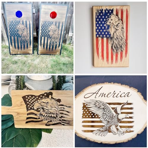 American Flag Stencil Star Stencils for Painting Union 50 Stars 1776 Military We The People Template for Flag Patriotic Wood Burning Stencils for Pkqon