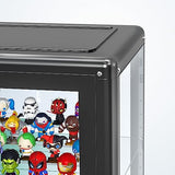 Ryoko Glass Display Cabinet with Adjustable 3-Shelf Shelves, Lock and Door, Dust-Proof, LED Light, Curio Cabinets Lego Display Case for Living Room Ryoko