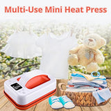 Heat Press Machine For T Shirts, 7" × 5" Portable Mini Heat Press Fast Even Heat, Easy Press T Shirt Printer Machine for HTV Vinyl and Heat Transfer KORGOL