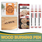 DHliIQQ Scorch Pen Marker - Wood Burning Pen, Chemical Heat Sensitive Marker for Wood and Crafts - Versatile Kit with Fine Round Tip, Bullet Tip and DHliIQQ