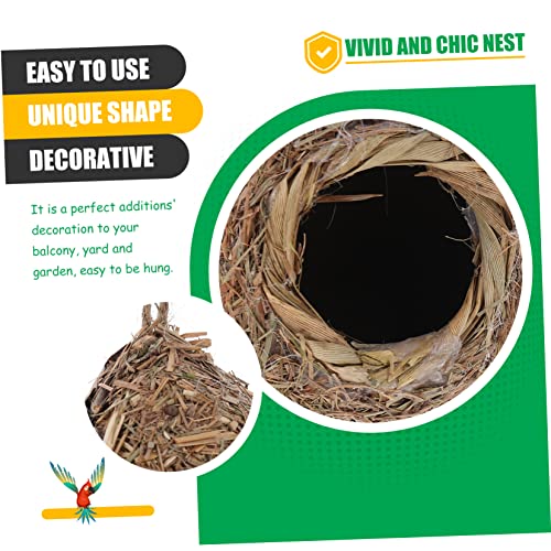 LIOOBO Straw Bird Nest Straw Bird Breeding Hummingbird Straw Toy Parrot Bird Bed Parrot Bed Unfinished Birdhouses Woven Bird Hut Out Door Decor LIOOBO