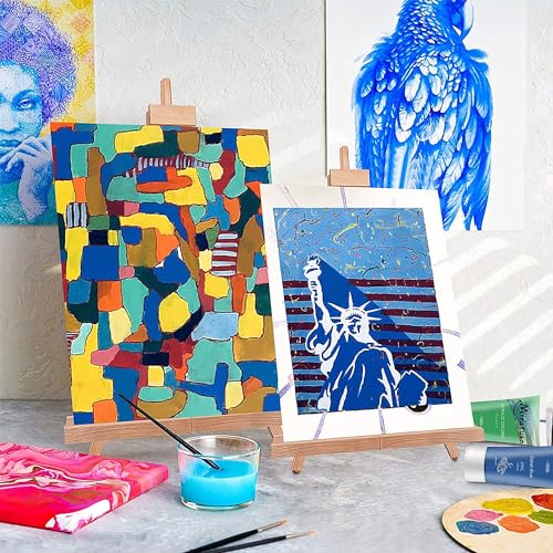 Miratuso Painting Easel, Folding Wooden Tabletop Easel Stand Holds Highest to 22" Canvas, Portable Desktop Easel Suitable for Artists, Beginners, Miratuso