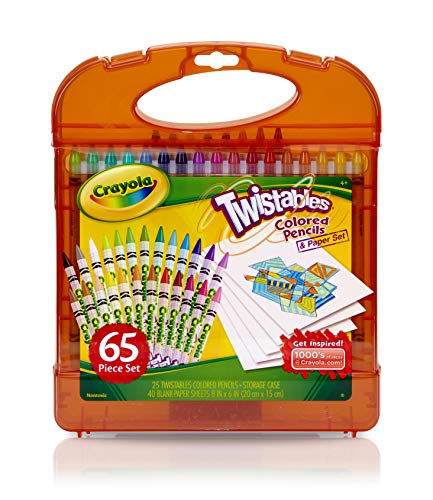 Crayola Twistables Colored Pencils Set (65ct), Kids Drawing Kit, Portable Art Case, Gifts for Kids Ages 4+ Crayola