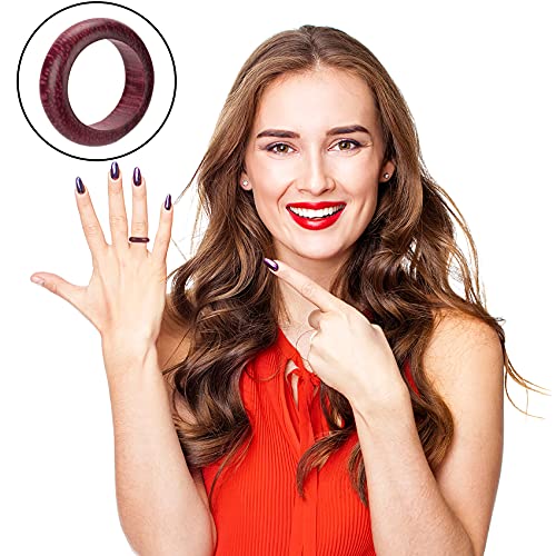 PAGOW 15Pcs Wood Blanks Ring Craft , Rings Wood Blanks with 15 Different Natural Wooden Textures, Wood Ring Materials for Wood Jewelry Ring Making PAGOW