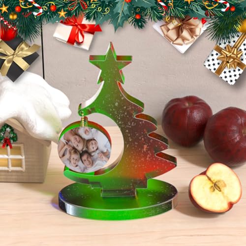 Photo Frame Silicone Mold with 10pcs Chain Accessories Christmas Tree Shaped Epoxy Resin Molds DIY Crafts Photo Decor Casting Tools for Home Table - WoodArtSupply