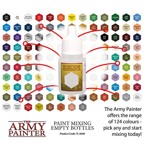 The Army Painter Paint Mixing Empty Dropper Bottles-12 ml, Pack of 6 Bottles with Dropper-Plastic Dropper Bottles for Acrylic Paint-Empty Plastic - WoodArtSupply