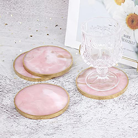 ResinWorld 4 Pack 4 inches Round Coaster Molds, Thick Coaster Silicone Molds for Resin Casting, Geode Agate Silicone Coaster Epoxy Casting Mold ResinWorld