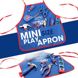 WORKPRO Kids Real Tool Set with 12 Inch Steel Tool Chest with Wheels, 10PCS Boys First Tool Set with 2 Drawers Blue Metal Rolling Tool Chest, Kids WORKPRO