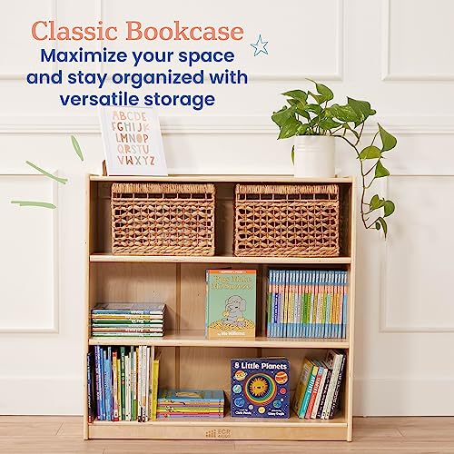 ECR4Kids Classic Bookcase, 36in, Adjustable Bookshelf, Natural ECR4Kids