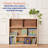 ECR4Kids Classic Bookcase, 36in, Adjustable Bookshelf, Natural ECR4Kids