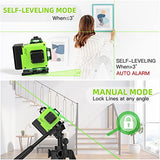 16 Lines Laser Level 360 Self Leveling, 4x360° 4D Green Beam Cross Line Lazer Level with 2 Batteries,360°Horizontal/Vertical Line Laser Remote Catlyn