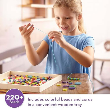 Melissa & Doug Created by Me! Bead Bouquet Deluxe Wooden Bead Set With 220+ Beads for Jewelry-Making, for 4+ years, Multicolor, 9½ - WoodArtSupply