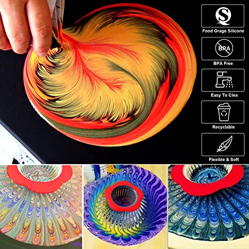 7Pcs Split Cup Flower Pour Cup Silicone Paint Cup Acrylic Pouring Strainers Set for Paint Pouring Capacity Mixing Cups for DIY Pouring Acrylic Paint - WoodArtSupply