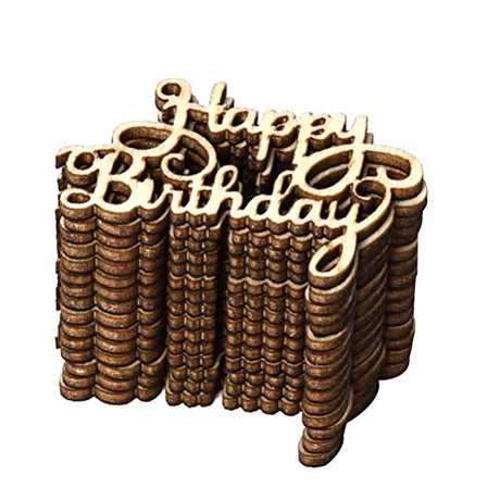 Amosfun Happy Birthday Wood Cutout Words Wooden Confetti Wood Slices for Birthday Party Table Decorations 15pcs Amosfun
