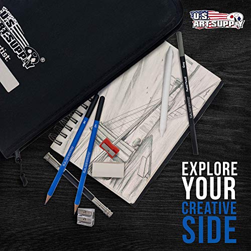 U.S. Art Supply 44-Piece Drawing & Sketching Art Set with 4 Sketch Pads (242 Paper Sheets) - Professional Artist Kit, Graphite, Charcoal, Pastel U.S. Art Supply