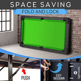 SereneLife 6-Ft Folding Pool Table - Portable Billiard Table - Includes 2X Cue Sticks, Full Set of Balls, Chalk, Brush - Foldable for Kids and Adults SereneLife