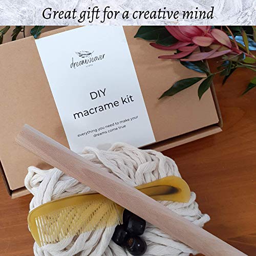 Dreamweaver Crafts Macramé Feather DIY Craft Kit – Make Your Own Boho Style Home Décor Wall Hanging - Rewarding Art Project – Suit Beginner - WoodArtSupply