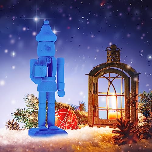 Unfinished Wood Nutcracker 6pcs Christmas Nutcracker Soldier DIY Blank Nutcracker Puppet for Xmas Decor (Random Style)