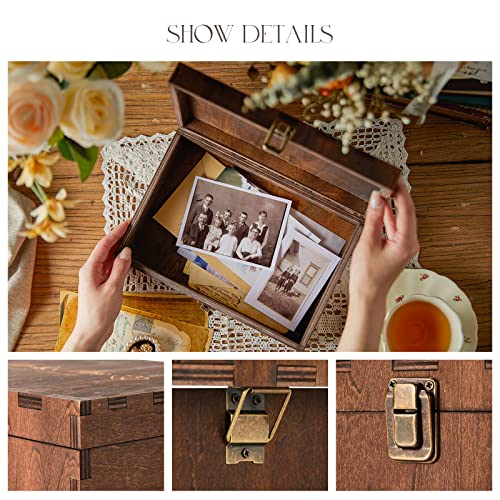AW BRIDAL Keepsake Box With Lid - Wood Wedding Memory Storage Box - Bridal Shower Gifts Wedding Gifts Anniversary Engagement Valentines Day Gifts AW BRIDAL