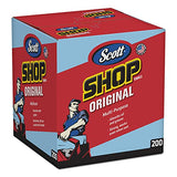 Scott 75190 Shop Towels, POP-UP Box, Blue, 10 x 13, 200/Box, 8 Boxes/Carton Kimberly-Clark