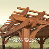 Backyard Discovery Beaumont 20x12 ft All Cedar Wood Pergola, Durable, Quality Supported Structure, Snow and Wind Supported, Rot Resistant, Backyard, Backyard Discovery