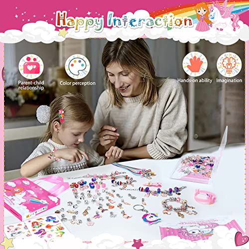 SUZUTOY Bracelet Making Kit for Girls, Unicorns Gifts for Girls, Arts and Crafts for Kids Ages 4 5 6 7 8 9 10 11, Gifts Toys for 4-12 Year Old Girl, SUZUTOY