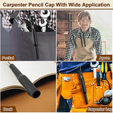 Hiboom 2 Pack Solid Carpenter Pencils with Pencil Cap and 18 Refills, Long Nose Deep Hole Mechanical Pencil Marker, Scribe Tool with Built-in Hiboom