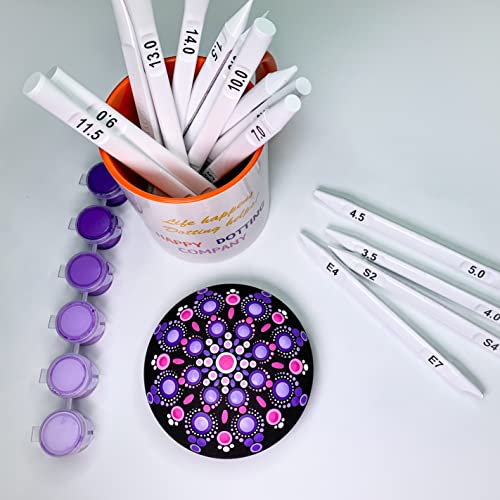 Dotting Tools for Painting Mandalas - Happy Dotting Company - 16pc Double Ended Super Set for Mandala dot Art - Includes Stylus - Unique Ellipse Tool Happy Dotting Company